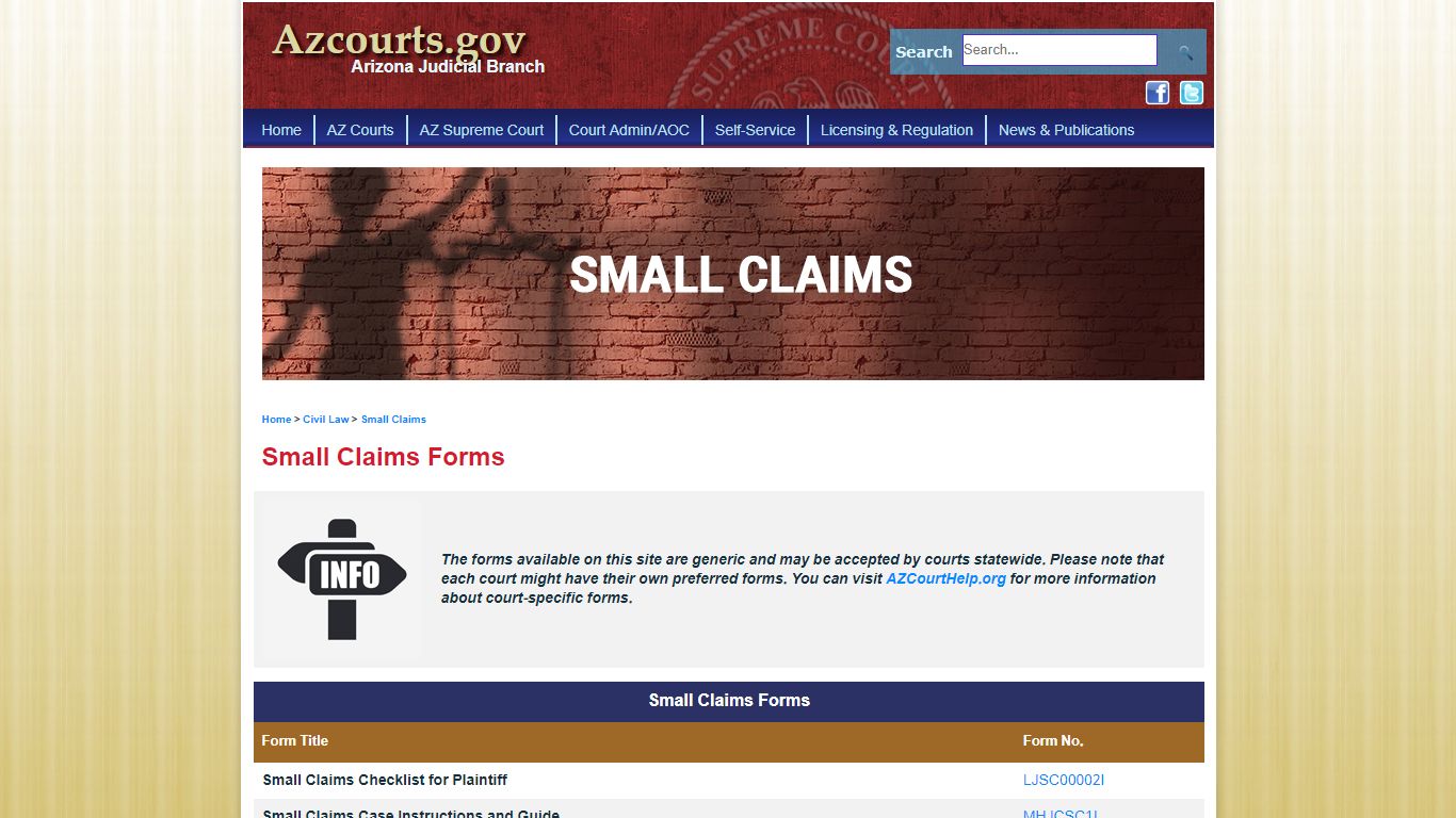 Small Claims Forms - Arizona Judicial Branch