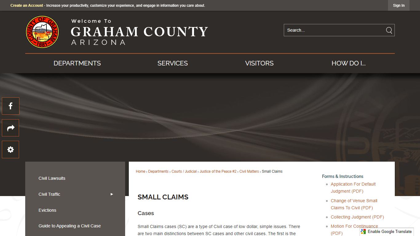 Small Claims | Graham County, AZ